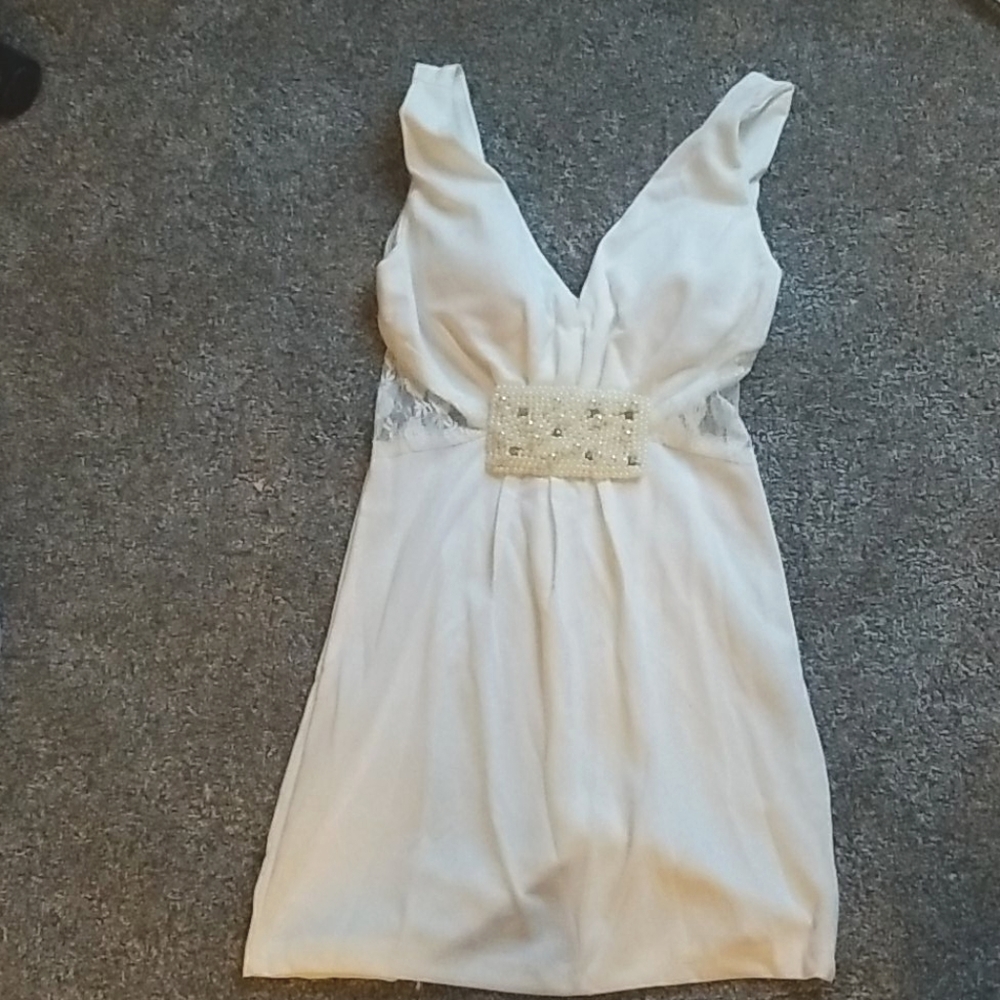 Ivory lace bridal cocktail dress